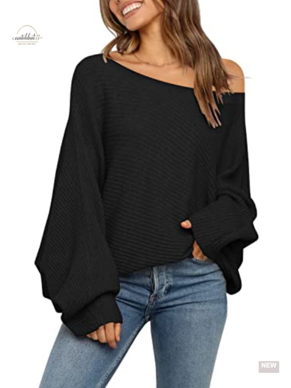 Mafulus Women's Oversized Off Shoulder Sweater Slouchy Knit Pullover